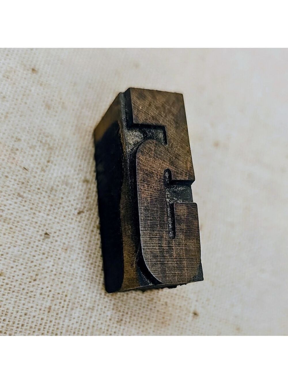 Antique Wooden Letterpress Block "5"